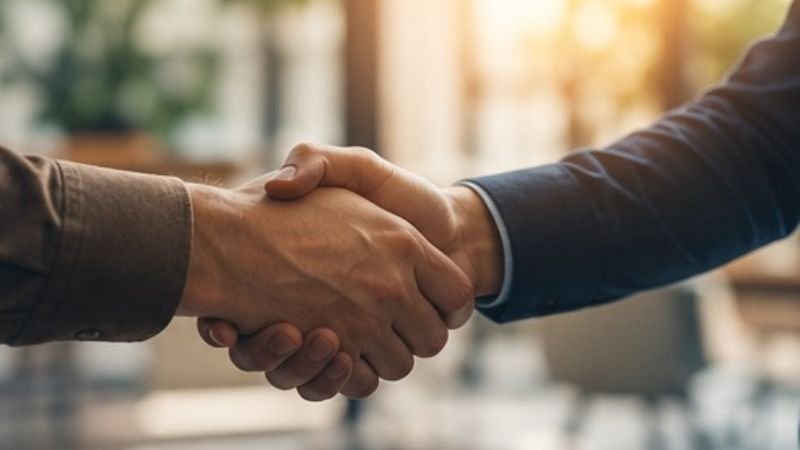 Zwei Menschen reichen sich die Hand als Sinnbild für Vertrauen und echten Kontakt
